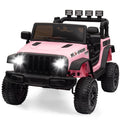 Garvee Ride - P Series: 12V Kids Electric Vehicles with Remote Control, 2 Speeds, Spring Suspension, LED Headlight, Bluetooth, Music, Battery Powered Car for Kids - Pink