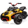 Garvee 12V Kids Ride on Toy for Kids, 2x55W Powerful Engine 7AH Battery, 3 - 7 km/H, 3 Wheelers Electric Vehicle, LED Lights, 2 Speeds, EVA Tire, Music, USB - Yellow