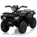 Garvee Ride - P Series: 12V Ride on Quad ATV for Kids, Electric Vehicle for Toddlers, High/Low 2.2mph Safety Speed for Child, Forward/Backward,LED Light, Music,USB for Boys Girls Gift- Balck