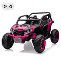 Garvee Ride - P Series: 24V Ride On Utv For Kids,2 Seater 4WD Electric Truck With Remote Control, High And Low Speed Adjustment, Led Lights, 4 Shock Absorbersm,One Click Start, Music Player(Rose)