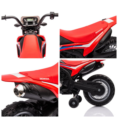 Garvee Ride - P Series: Kids Electric Ride on Motorcycle, Licensed Honda Battery Powered Motorbike Toy, with Training Wheels, Rechargeable Battery, Headlight, Engine Sounds, for Children Girls Boys - Red