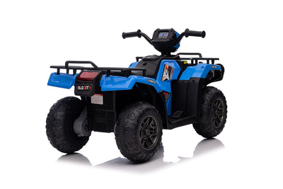 Garvee Ride - P Series: 12V Ride on ATV for Kids, Electric Vehicle for Toddlers,High/Low 2.2mph Safety Speed for Child, Forward/Backward,LED Light, Music,USB for Boys Girls Gift- Blue