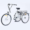 Garvee Adult Tricycle 7-Speed 26-Inch 3-Wheel Bike with Basket 250W Motor 36V Battery LED Headlight for Women Seniors Men