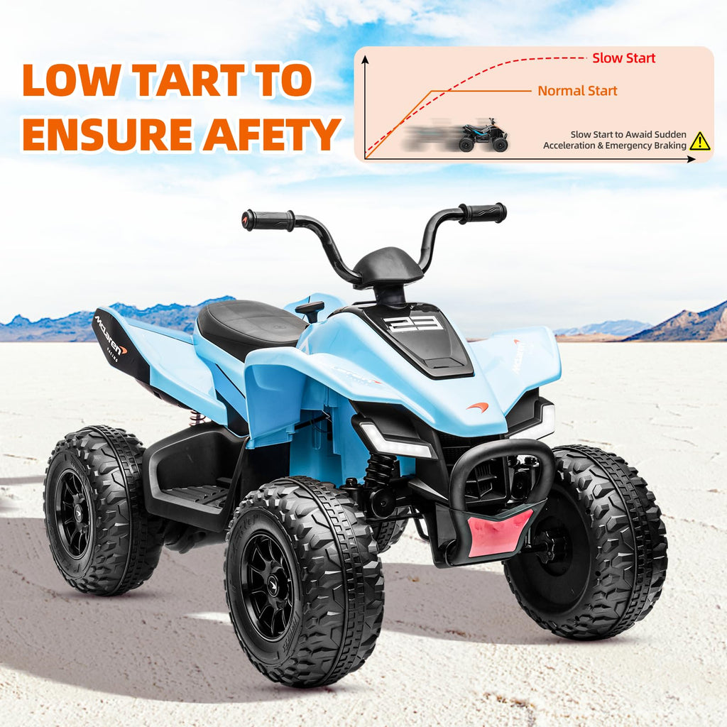 Garvee Ride - P Series: 24V Mc-Laren Ride On Car Kids ATV 3+ with LED and Music Mode - Blue