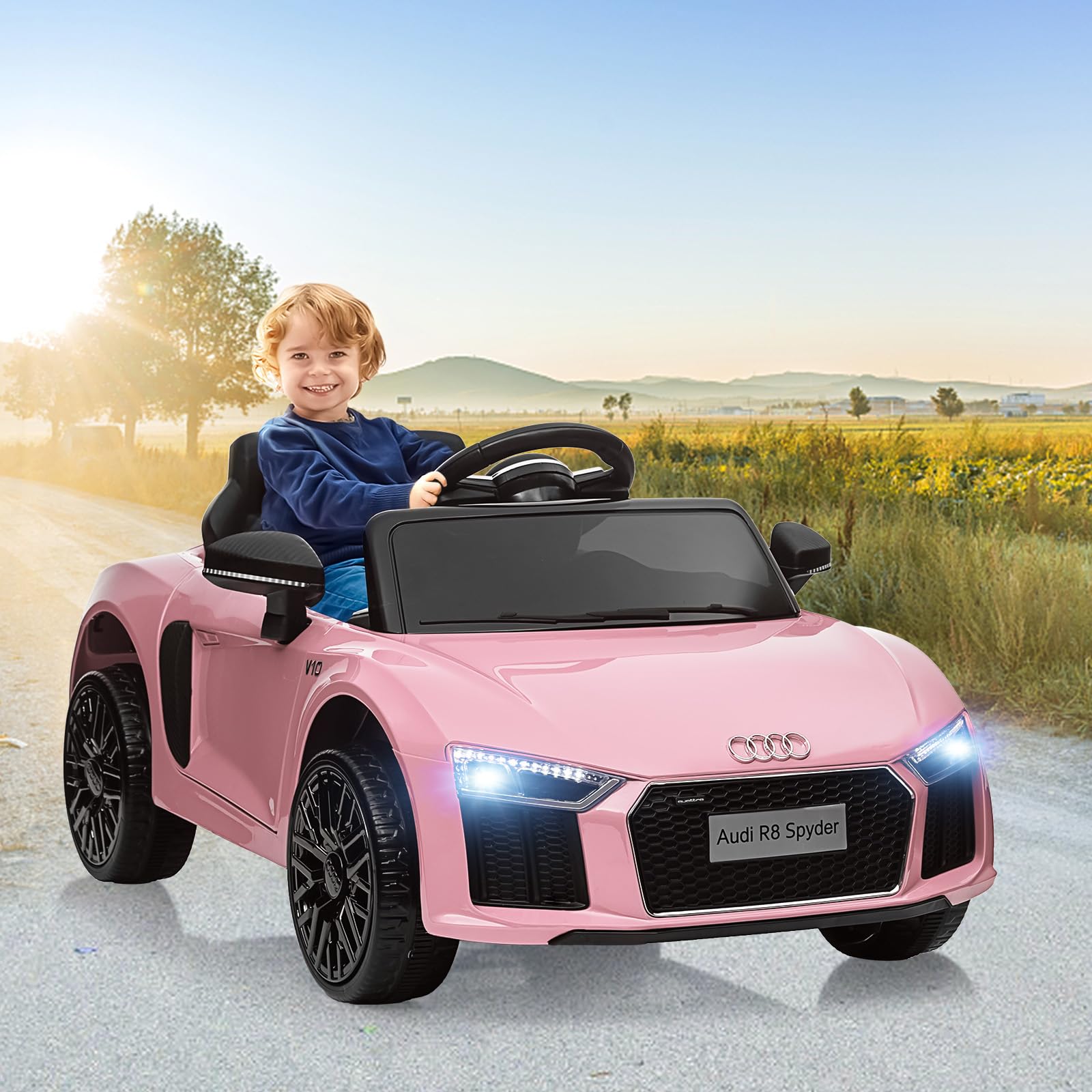 Garvee Ride - P Series: 12V Power Battery Electric Vehicles for 3-7 Toddlers, Licensed Toy Car with Remote Control, MP3 Player - Pink