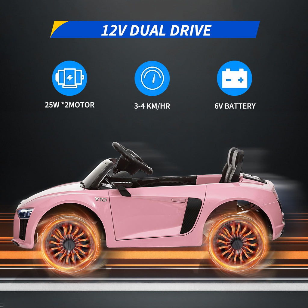 Garvee Ride - P Series: 12V Power Battery Electric Vehicles for 3-7 Toddlers, Licensed Toy Car with Remote Control, MP3 Player - Pink