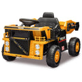 Garvee Ride - P Series: 12V Ride On Construction Vehicle for Kids With Remote Control, Electric Dump Bed,Shovel,Music Player, and Four Wheel Shock Absorption for Kids 3+(Yellow)