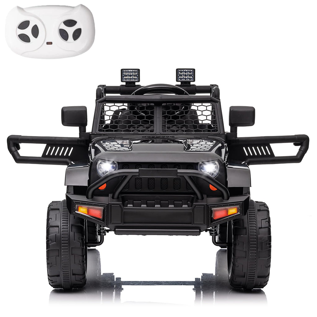 Garvee Ride - P Series: 12V Ride On Truck Car for kid : Remote Control, 3 Speeds, MP3 Music, Suspension, LED Lights,for 3+ Year Old - Black