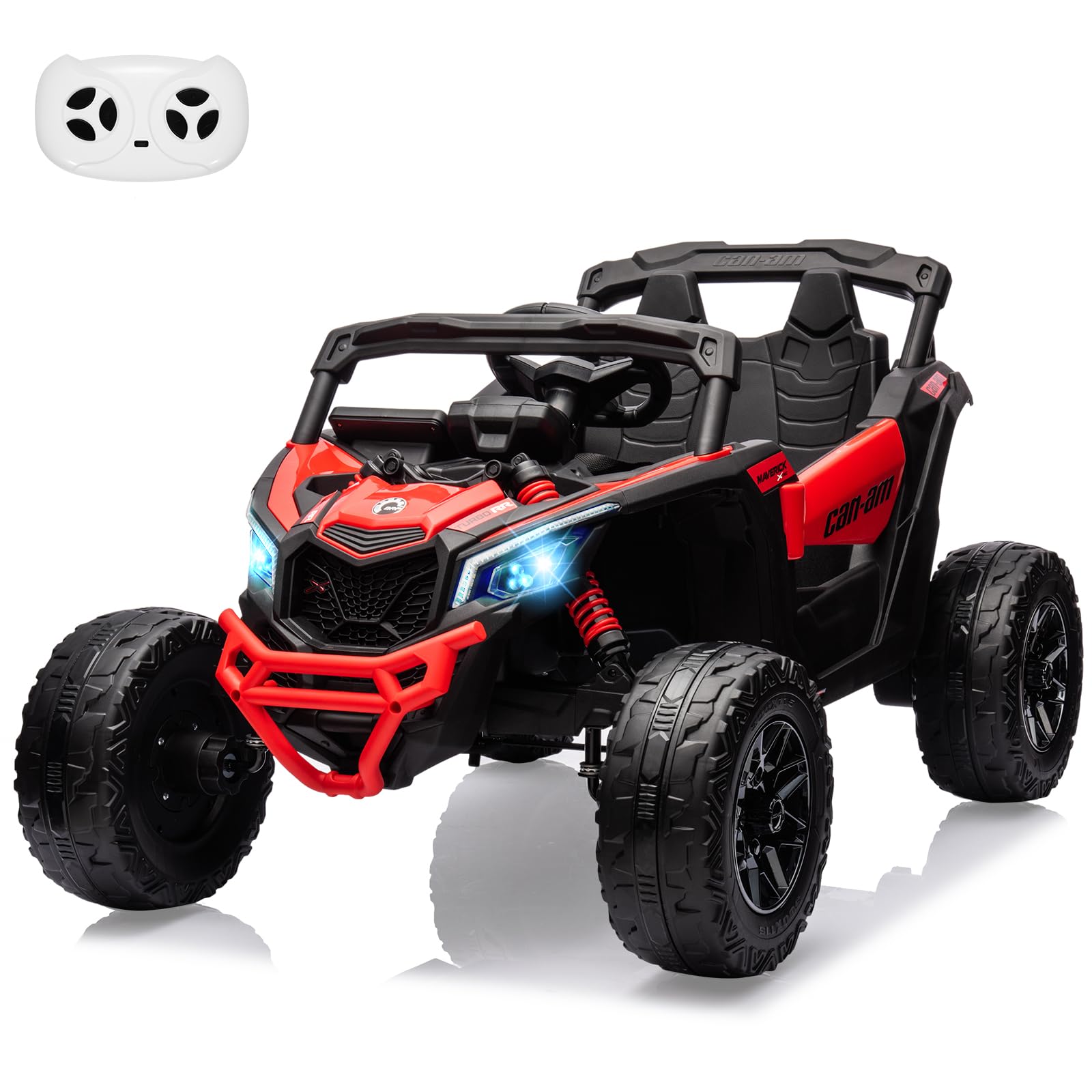 Garvee Ride - P Series: 12V Can-Am Ride-On UTV: Remote Control, Large Seat, Music, LED Lights, Spring Suspension, for Boys & Girls - Pink