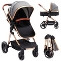 Garvee Baby Stroller for Toddler.Foldable Aluminum Alloy Pushchair with Adjustable Backrest.Bassinet Stroller Adjustable Direction & High Landscape Infant Stroller Gray