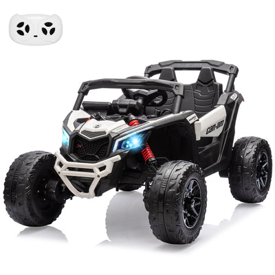 Garvee Ride - P Series: 12V Can-Am Ride-On UTV: Remote Control, Large Seat, Music, LED Lights, Spring Suspension, for Boys & Girls - White