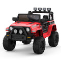 Garvee Ride - P Series: 12V Kids Ride On Truck Car w/Parent Remote Control, Spring Suspension, Led Lights,3 Speed Adjustable, Kids Gift for Boys and Girls - Red