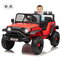 Garvee 12V Kids Ride On Truck Car with Parent Remote Control, 3 Speeds, Emergency Braking, LED Lights, Music & Horn, Red for Outdoor Adventures