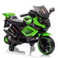 Garvee Kids 6V Ride On Motorcycle With Training Wheels, Battery Powered Toddler Motorcycle For Boys And Girls, Green, 30.31" L x 14.96" W x 19.69" H