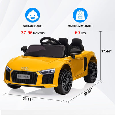 Garvee Ride - P Series: 12V Power Battery Electric Vehicles for 3-7 Toddlers, Licensed Toy Car with Remote Control, MP3 Player - Yellow