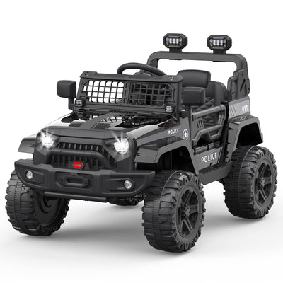 Garvee Ride P Series 12V Kids Electric Vehicles with Remote Control Spring Suspension, LED Lights, Bluetooth, 2 Speeds - Black