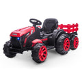 Garvee Ride - P Series: 12V Kids Ride On Tractor with Trailer, LED Lights for Boy Girl - Red