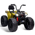Garvee Kids ATV Car, Garvee 24V Ride on Toy 4WD Quad Electric Vehicle, 4x80W Powerful Engine, w/7AHx2 Large Battery, Accelerator Handle, Full Metal Suspensions, EVA Tires, LED Light, Bluetooth & Music, Green