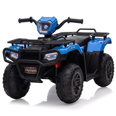 Garvee Ride - P Series: 12V Ride on ATV for Kids, Electric Vehicle for Toddlers,High/Low 2.2mph Safety Speed for Child, Forward/Backward,LED Light, Music,USB for Boys Girls Gift- Blue