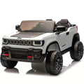Garvee 24V 2-Seater Electric Ride-On Truck for Kids Ages 3-8 – Licensed 4WD Battery Car with Parental Remote Control, 3 Speeds, Wireless Connection Music, LED Lights, Gradual Start – Perfect Gift Vehicle – White
