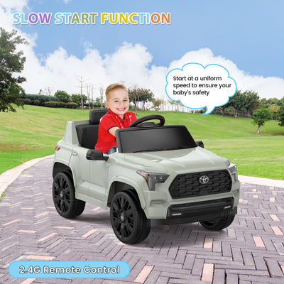 Garvee Ride on Truck Car, 12V Licensed Toyota Electric Cars for Kids, Ride on Toys with Remote Control, Spring Suspension, LED Lights, Bluetooth, 3 Speeds - Green