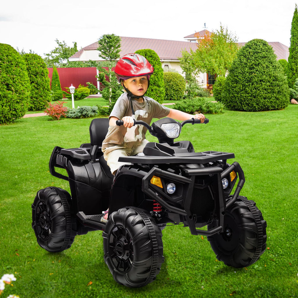 Garvee Ride - P Series: 4 Wheeler Electric Vehicle for Big Kids 2 Seater Battery Powered Ride On Toy Car with Spring Suspension, LED Lights, High & Low Speed, Music, USB, Soft Start for Toddlers, Black