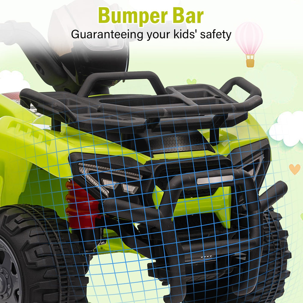 Garvee Kids ATV 4 Wheeler 6V Ride On Toy Car for Toddlers 18-48 Months with Music Green, 27.5"L x 16.5"W x 17.7"H