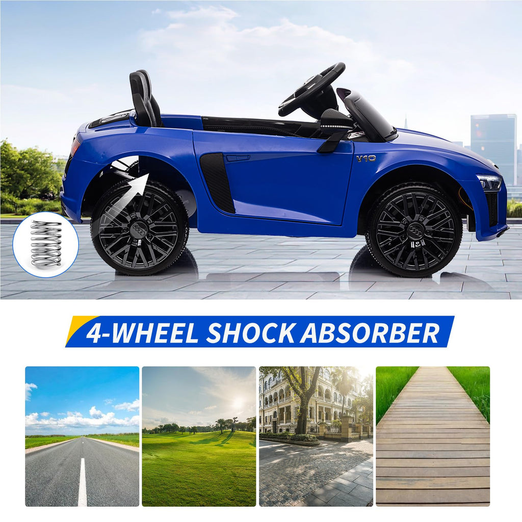 Garvee Ride - P Series: 12V Licensed Audi Ride-On Car: Remote Control, MP3, LED, Bluetooth, Horn, for Ages 3-7
