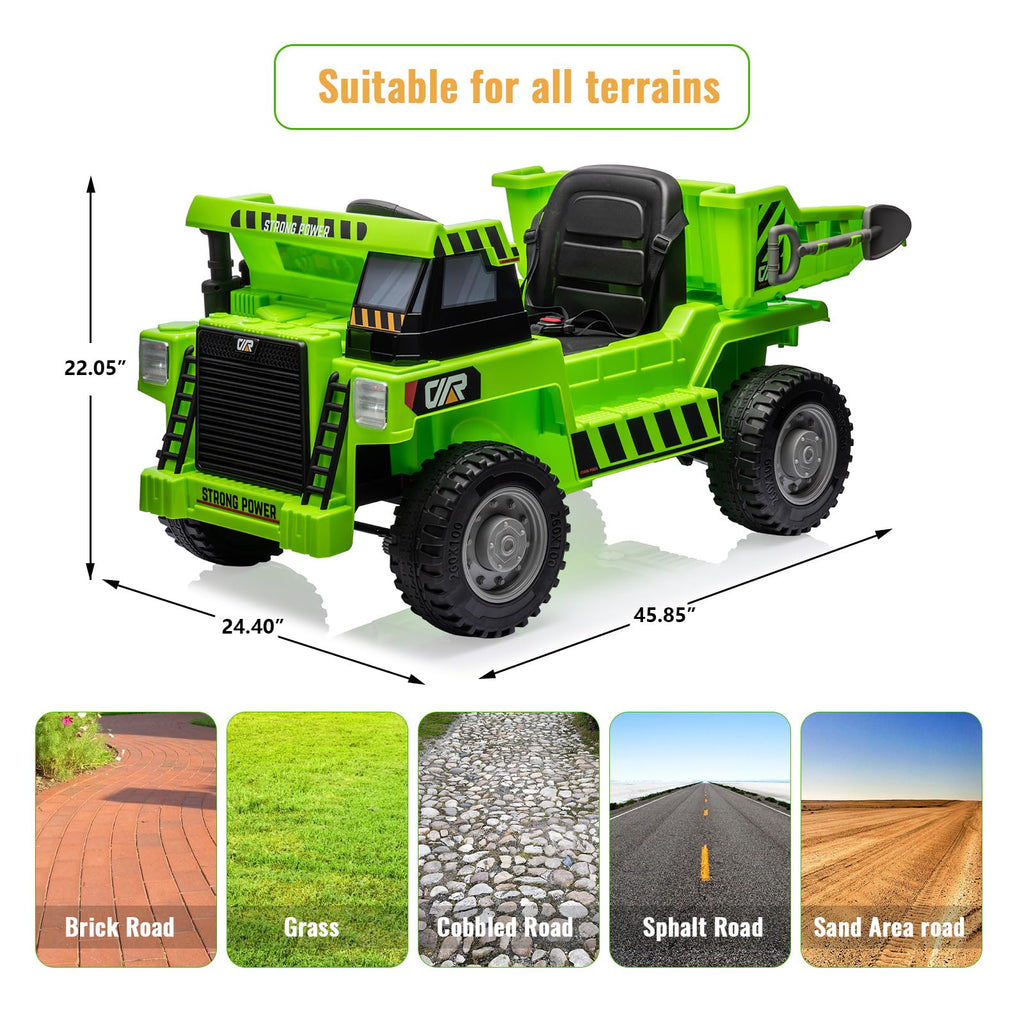 Garvee Ride - P Series: 12V Electric Bed Remote Control Shovel USB MP3 Music Battery Indicator Green