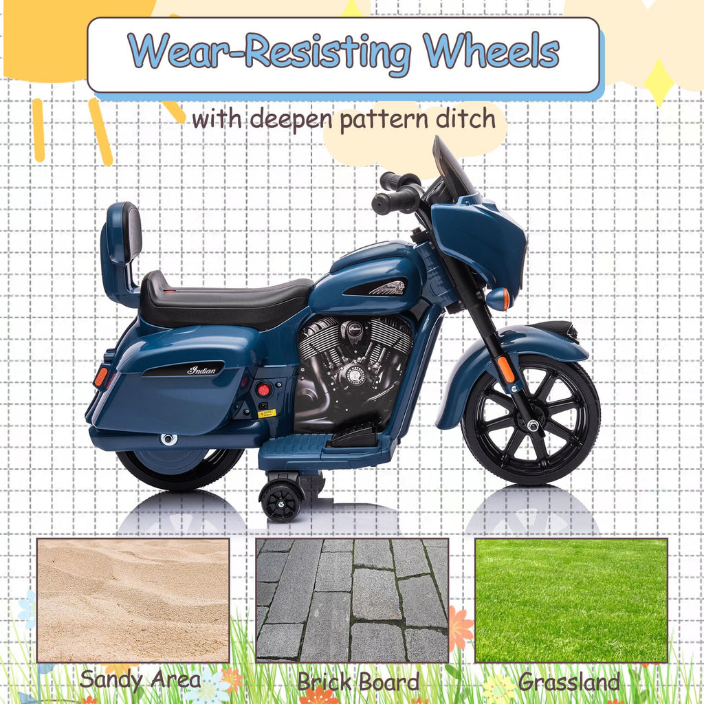 Garvee Ride - B Series: 6V Ride-On Motorcycle for Kids, Electric Dirt Bike with USB, Music, Headlight - Blue
