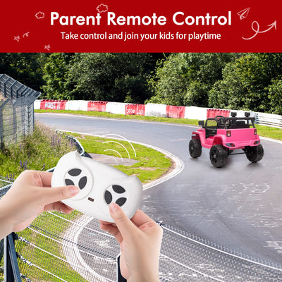 Garvee Ride - P Series: 12V Ride On Truck Car for kid : Remote Control, 3 Speeds, MP3 Music, Suspension, LED Lights,for 3+ Year Old - Pink