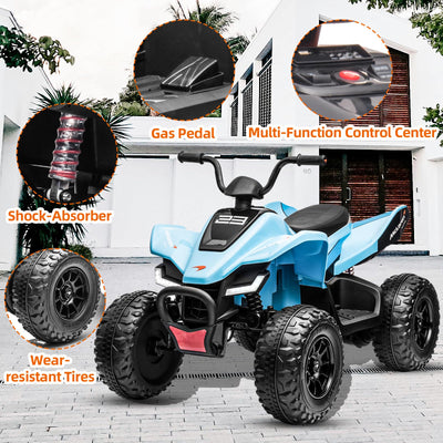 Garvee Ride - P Series: 24V Mc-Laren Ride On Car Kids ATV 3+ with LED and Music Mode - Blue