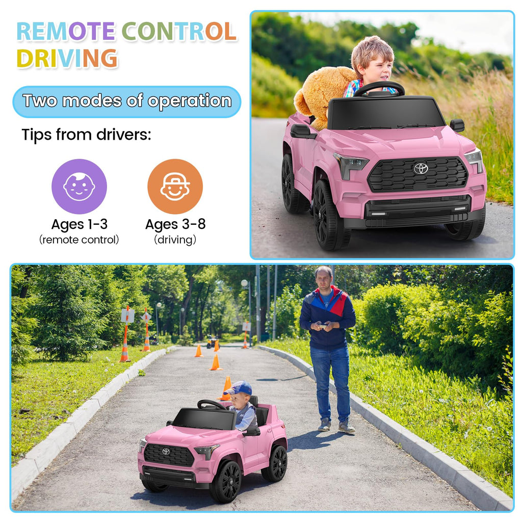 Garvee 12V Licensed Toyota Ride-On Truck: Remote Control, Spring Suspension, LED Lights, Bluetooth, 3 Speeds