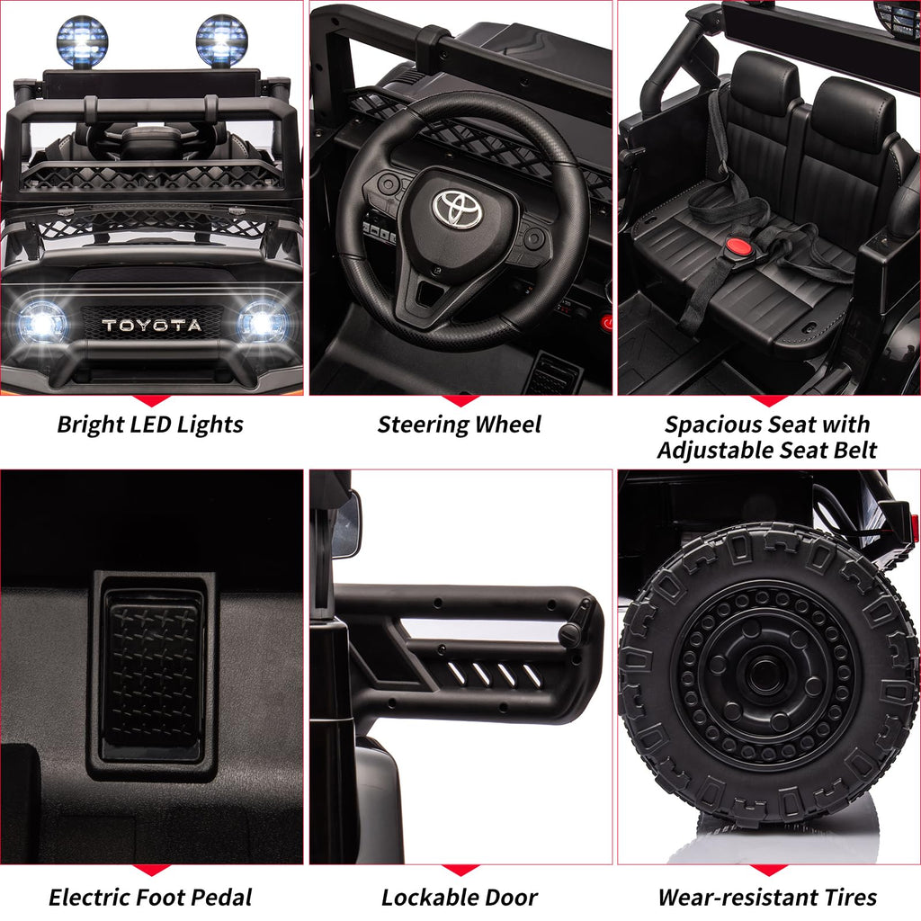 Garvee Ride - P Series: 12V Ride-On Truck for Kids: Remote Control, Battery Powered Electric Car, Music, LED Lights, Suspension System, Double Doors, Safety Belt, Ride-On Toy
