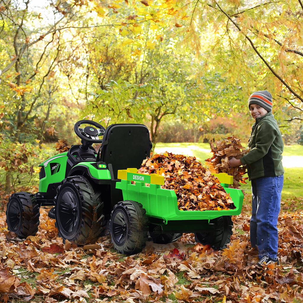 Garvee 3-in-1 Ride-On Tractor For Kid Age 3+,max 66 lbs, 24V Electric, Excavator & Bulldozer, Remote Control, LED, Music, USB/Bluetooth