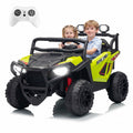 Garvee 24V 2-Seater Electric UTV Ride-On Truck for Kids Ages 2-8 – Battery Powered, Remote Control, 4-Wheel Suspension, Gradual Power-Up, 3 Speeds, LED Lights, Wireless – Fluorescent Green