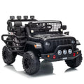 Garvee 24V Ride on Toys for Big Kids, 2-Seater Electric Ride on Car Truck with Remote Control, Four-Wheel Shock Absorbers, 4 Mph Max Speed, Music, LED Lights for Boys Girls, Black