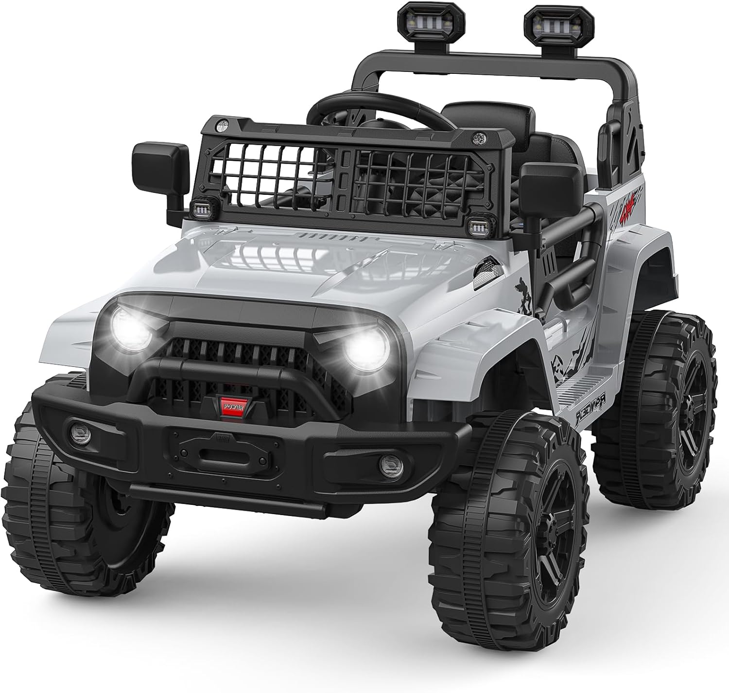 Garvee Ride P Series 12V Kids Electric Ride On Truck Car w/Parent Remote Control, Spring Suspension, LED Lights & AUX Port | Outdoor Ride Toy for Boys Girls 3+ Years