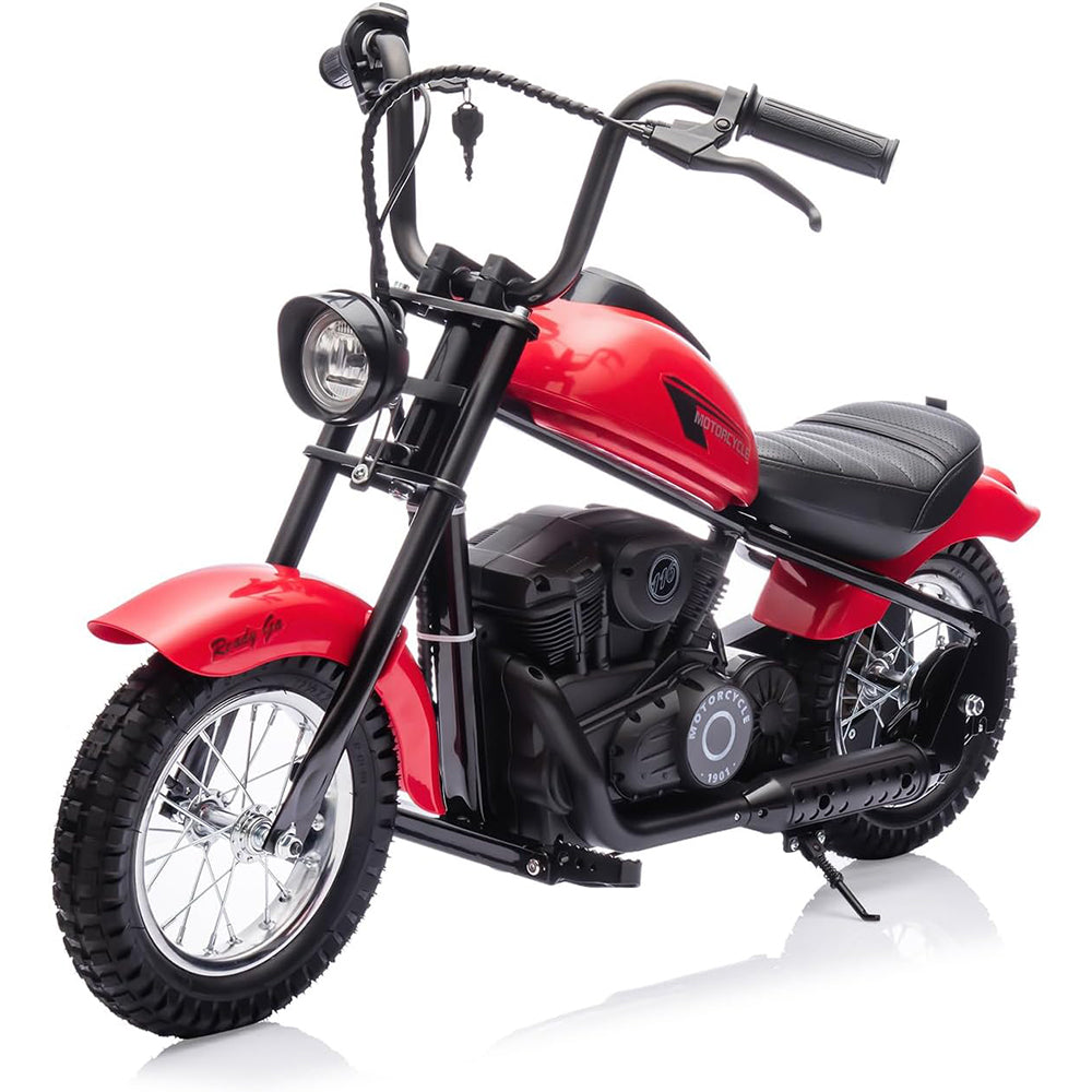 Garvee Ride - T Series: 24V Kids Electric Dirt Bike 250W Motor 2 Speeds Leather Seat LED Light 150lbs Capacity Off-Road Trail Ride