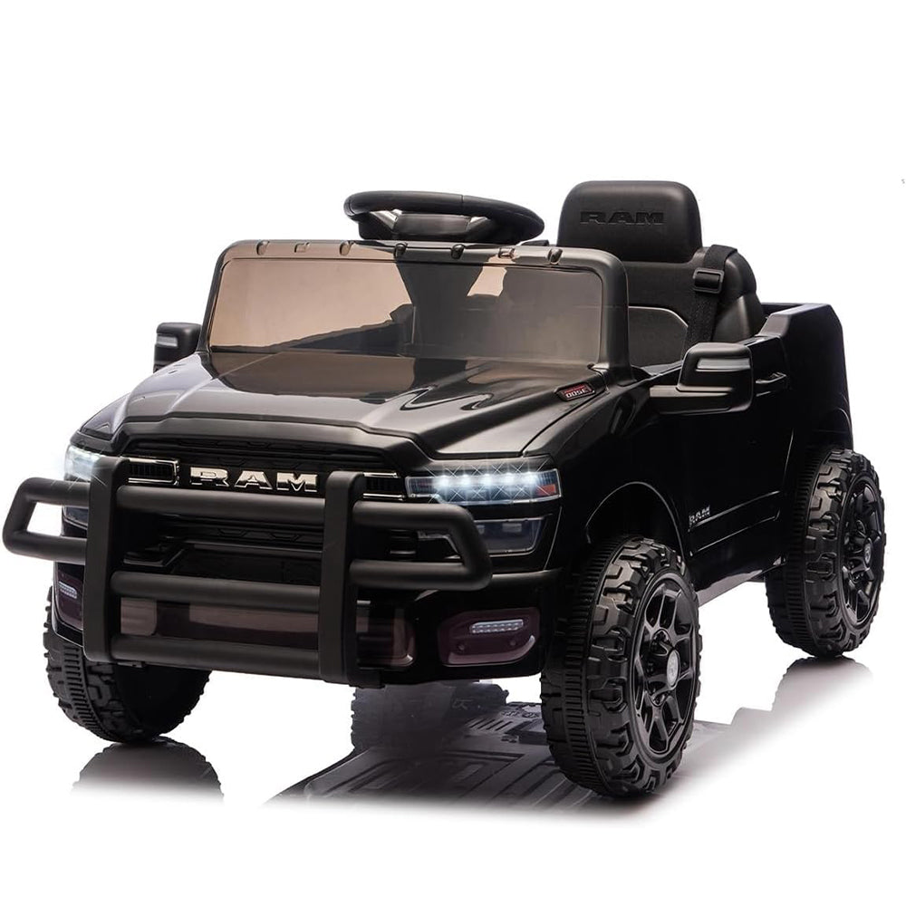 Garvee Electric Kids Ride On Truck RAM 12V with Remote Control, Spring Suspension, LED Lights, MP3 Player, Adjustable Seat, Indoor/Outdoor