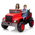 Garvee Ride - P Series: 24V Ride On Truck with Remote Control Electric UTV Vehicles with Dump Bed, 4WD Power 4x200W Motors,4xSpring Suspension, 3 Speeds, 2 Seater Kids Ride On Toys Best Gifts for Kids - Red