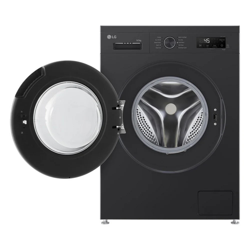 LG W4X1095NNK 9kg+5kg 1400 Spin Freestanding Washer Dryer Gloss Black