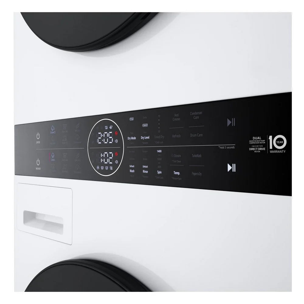 LG WT1210WWF 12kg/10kg 1400 Spin WashTower TurboWash Washer Dryer White