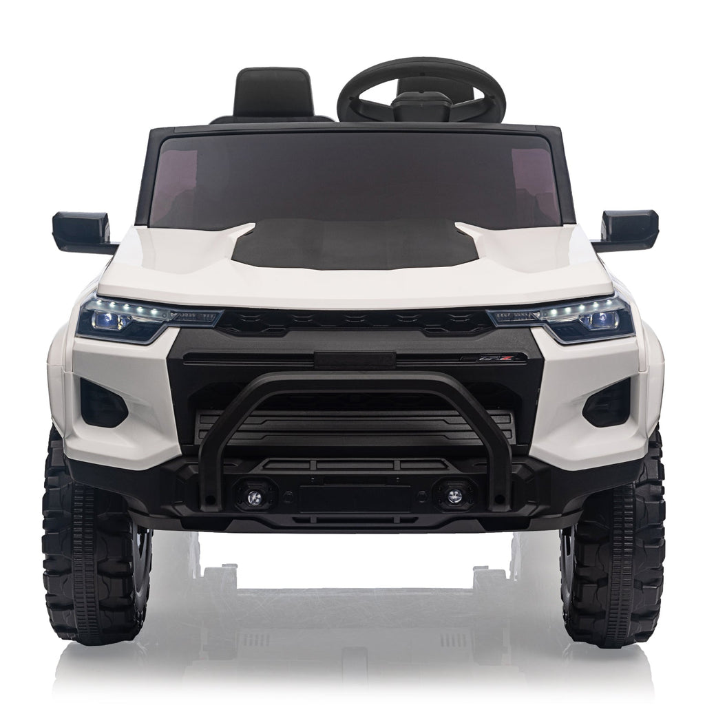 Garvee Ride - P Series: 24V Kids Ride On Car 2 Seater Electric Ride On Toy for Toddlers Battery Powered Truck Car With Remote Control, Battery Display, Handle, Trunk, LED Lights, Music (White)