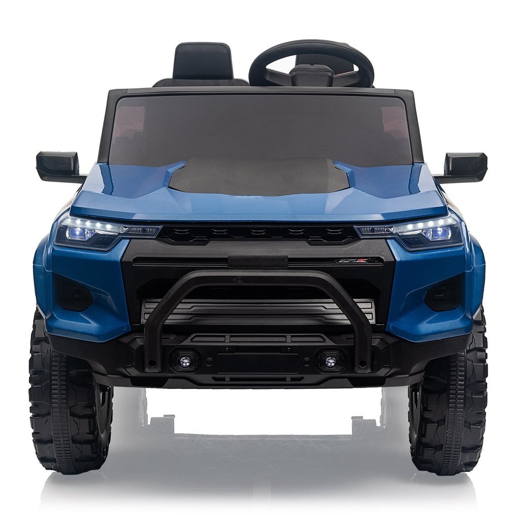 Garvee Ride - P Series: 24V Kids Ride On Car 2 Seater Electric Ride On Toy for Toddlers Battery Powered Truck Car With Remote Control, Battery Display, Handle, Trunk, LED Lights, Music (Blue)