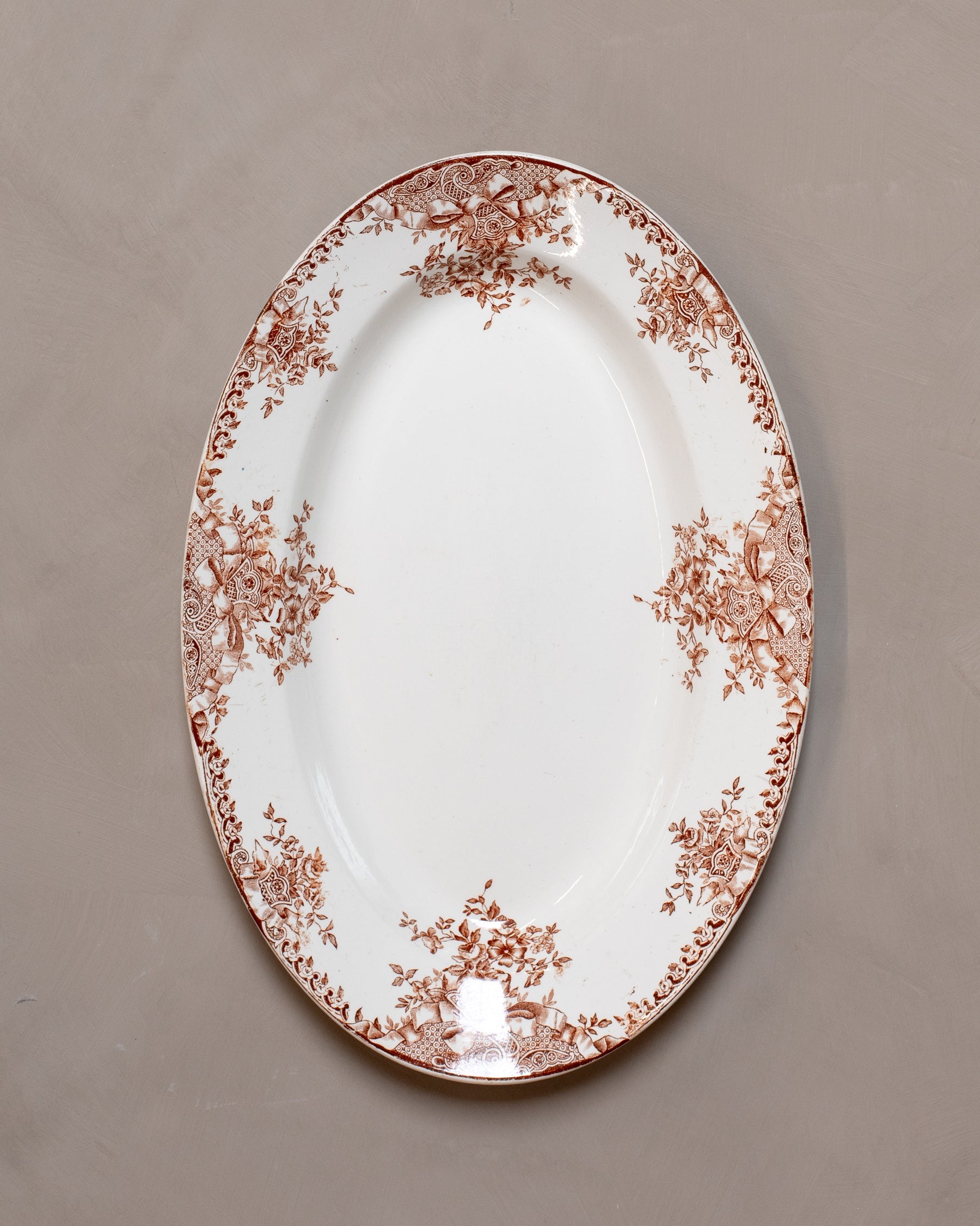 Vintage Transferware Serving Platter - Brunette Wild Rose II