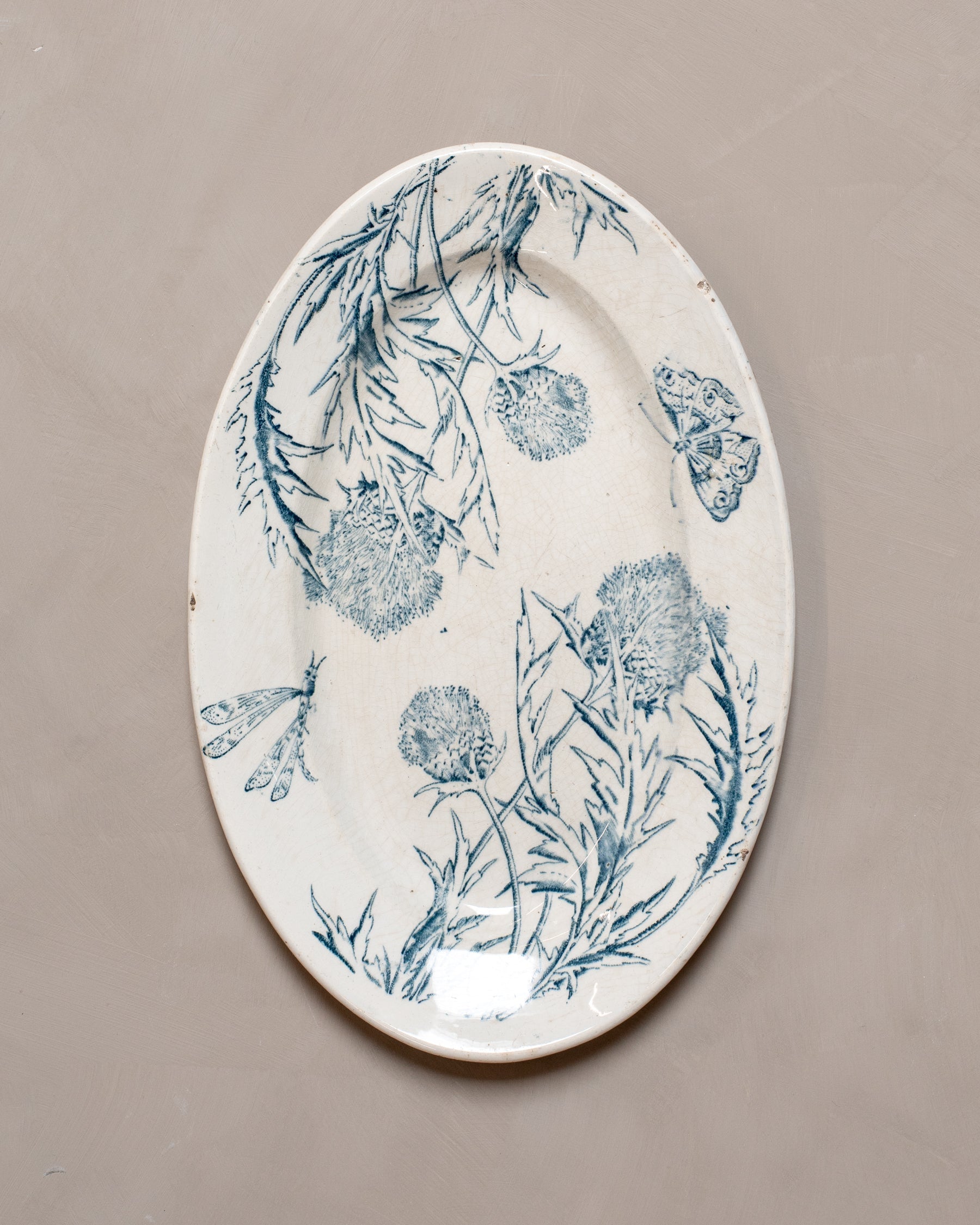 Vintage Transferware Serving Platter - Thistle