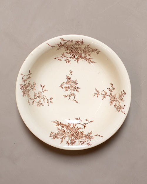 Vintage Transferware Serving Bowl - Brunette Juniper & Wild Rose