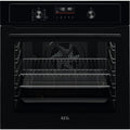 AEG 3000 Series BEX535A61B Air Fry Electric Single Built in Oven with Retractable Dials in Black