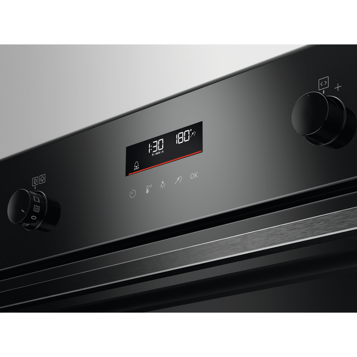 AEG 6000 BPK556260B SteamBake Pyrolytic Built-In Electric Single Oven Black